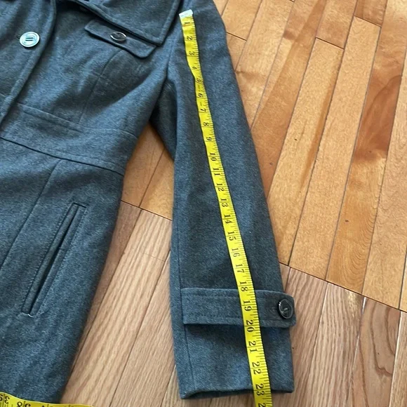 Kenneth Cole Pea Coat Womens 10 Gray Button Up Wool Preppy Classic Ladies - Picture 8 of 11